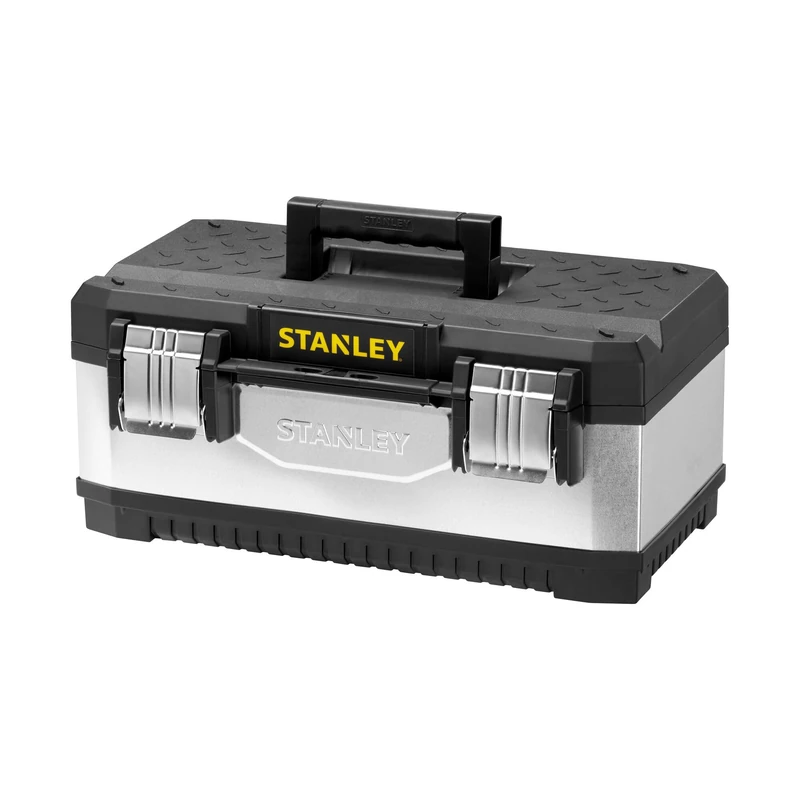 STANLEY Galvanised Toolbox with Heavy Duty Metal Hinge, Portable Tote Tray for Tools and Small Parts, 20 inch, 1-95-618