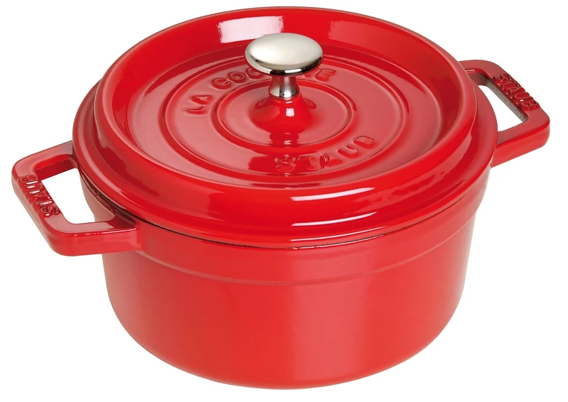 STAUB Cast Iron Roaster/Cocotte, Round, 20 cm, 2.24 L, Cherry Red