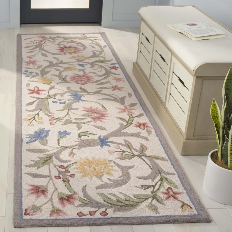 Safavieh Traditional Rug for Living Room, Dining Room, Bedroom - Chelsea Collection, Short Pile, in Ivory and Multicolor, 80 x 180 cm