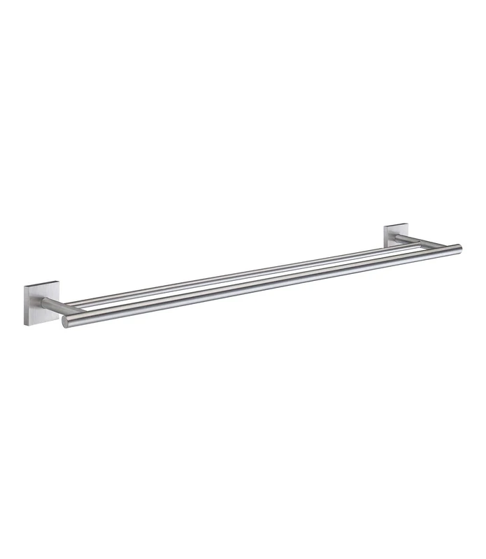 Smedbo RS3364 Wall Mounted Double Towel Rail, Silver, 70.8 cm