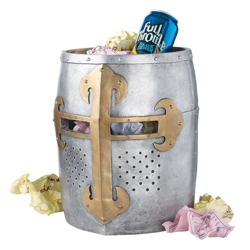 Design Toscano Crusader's Great Helm Gothic Trash Bin