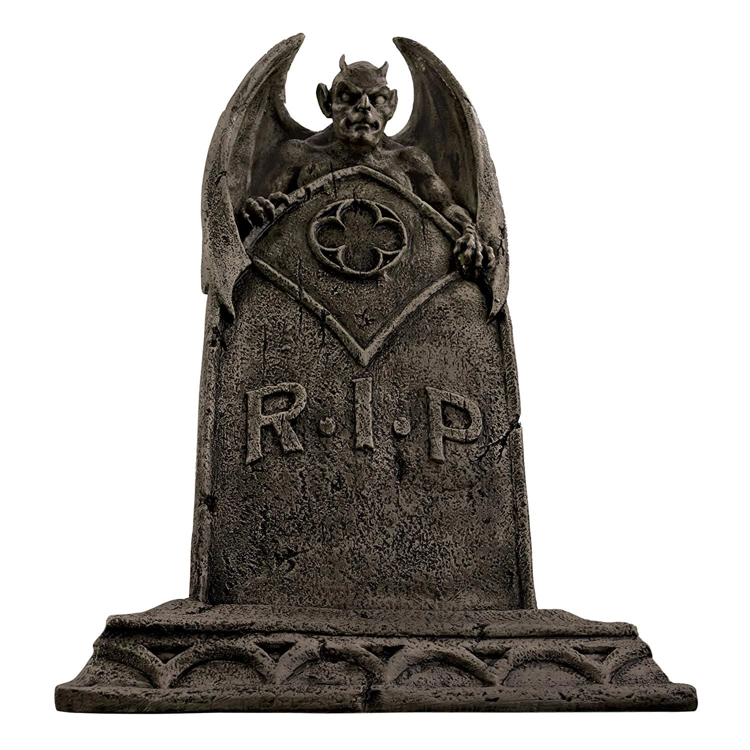 Design Toscano DB160282 The Vampire Demon Halloween Tombstone Gothic Decor Garden Graveyard Statue, Polyresin, Greystone, 56 cm