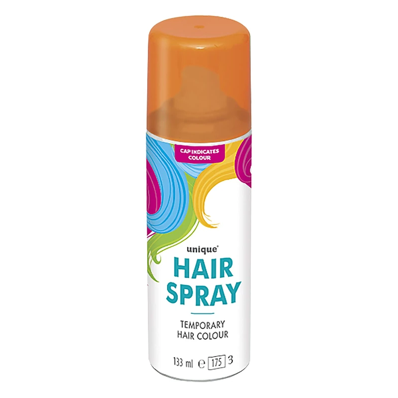 Neon Orange Temporary Hair Spray 133ml 1 Count - Easy-to-Use Colorful Hair Styling for Festivals, Parties, and Events