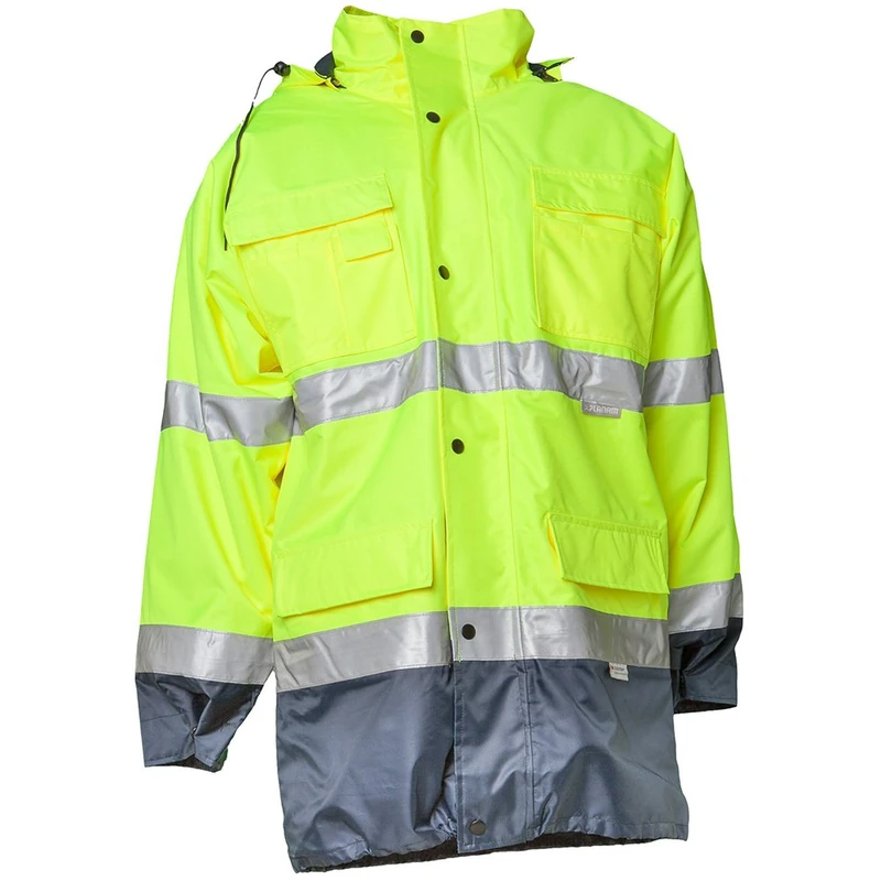Planam 2057060 Size 2X-Large "High Visible" Parka - Yellow/Marine Blue