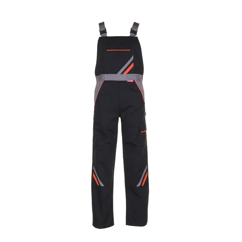 Planam 2431056 Size 56 "Visline" Dungarees - Black/Orange/Zinc
