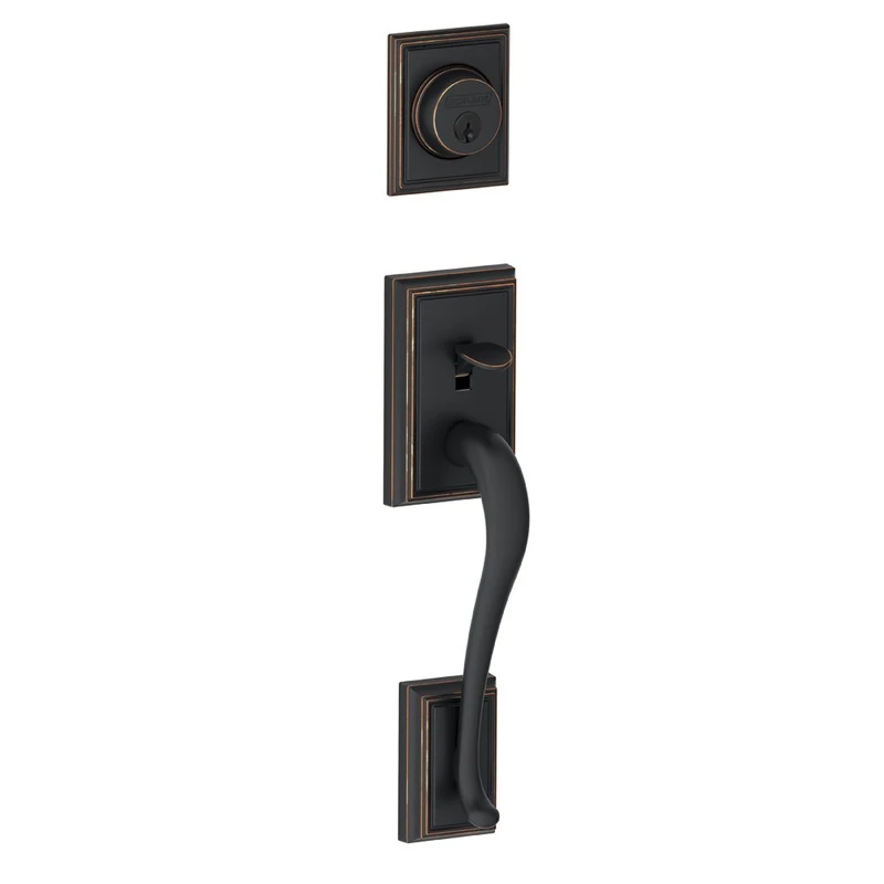 Schlage F58 ADD 505 Addison Exterior Handleset with Deadbolt, Aged Bronze (Exterior Half Only)