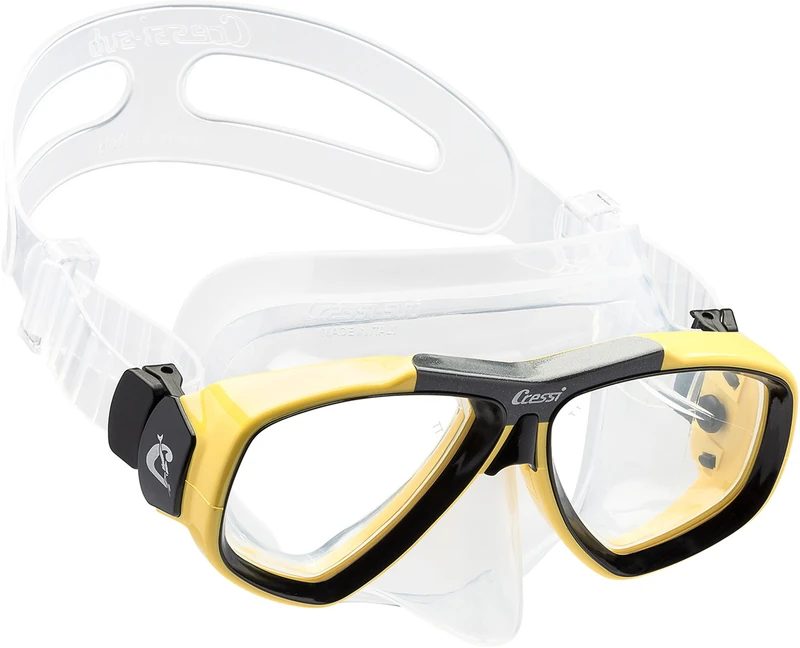 CRESSI Focus Scuba Diving Optical Lenses Available Mask - Yellow