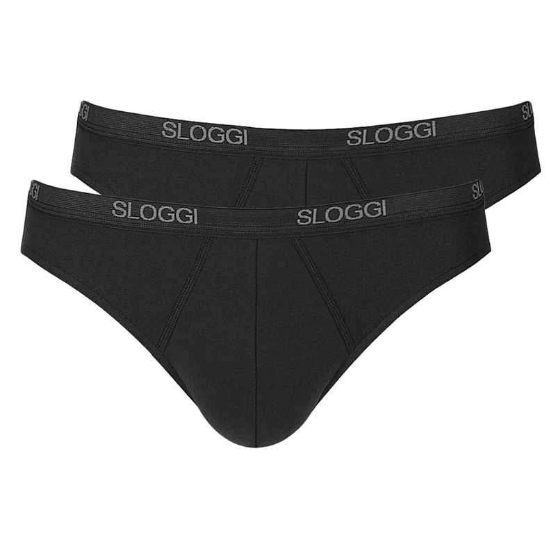 Sloggi Men's Basic Mini Boxer Briefs - 2 Pack, Black, Medium