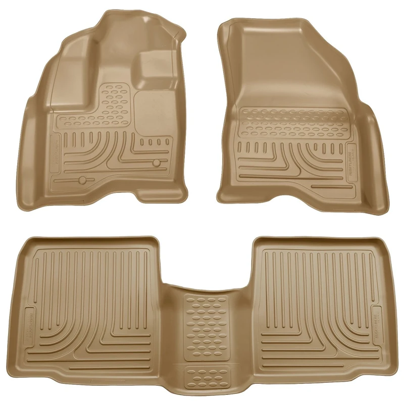 Husky Liners 98703 Fits 2010-19 Ford Taurus Weatherbeater Front & 2nd Seat Floor Mats, Tan