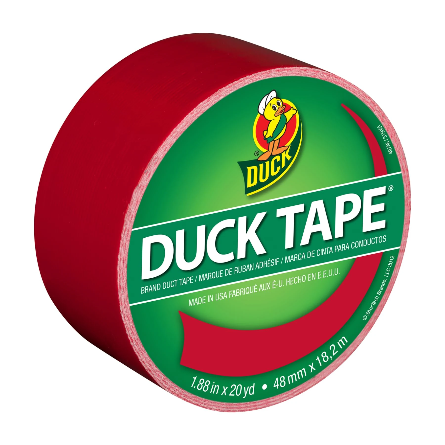 Duck Tape Solid Colours Red. Repair, craft, personalise, decorate and educate - 48mm X 18.2m