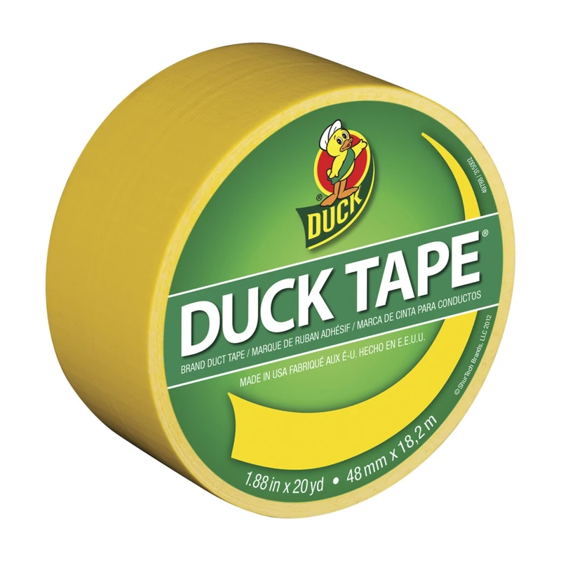 Duck Tape Solid Colours Yellow. Repair, craft, personalise, decorate and educate - 48mm X 18.2m