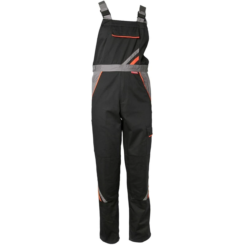 Planam 2431070 Size 70 "Visline" Dungarees - Black/Orange/Zinc