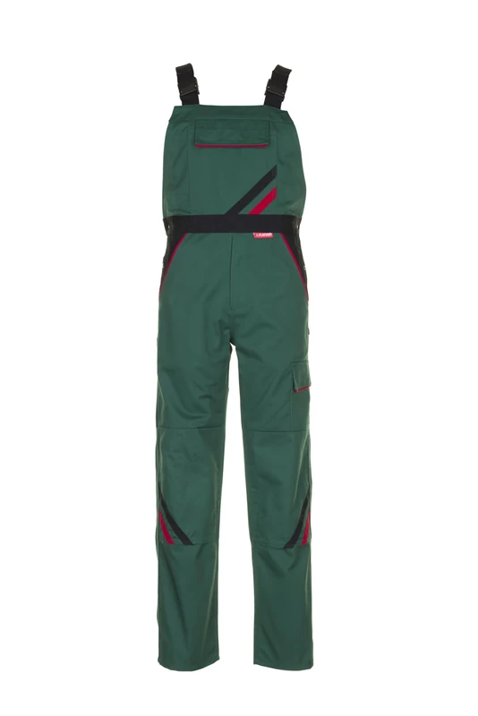 Planam 2335060 Size 60 "Highline Dungarees - Green/Black/Red