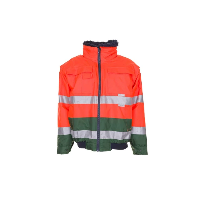 Planam 2048068 Size 4X-Large "High Visible" Comfort-Jacket - Orange/Green