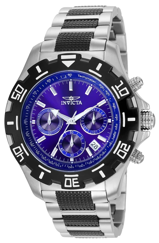 Invicta Specialty 6408 Men's Watch - Waterproof - Analogue - Quartz Movement - stainless steel with blue dial - 46mm