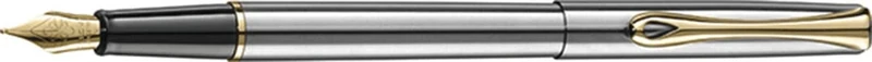Diplomat Rollerball Pen Traveller Stainless Steel Gold F/Writing And Correction Products/Colour-Steel/Gold/Thickness Line (mm)-M