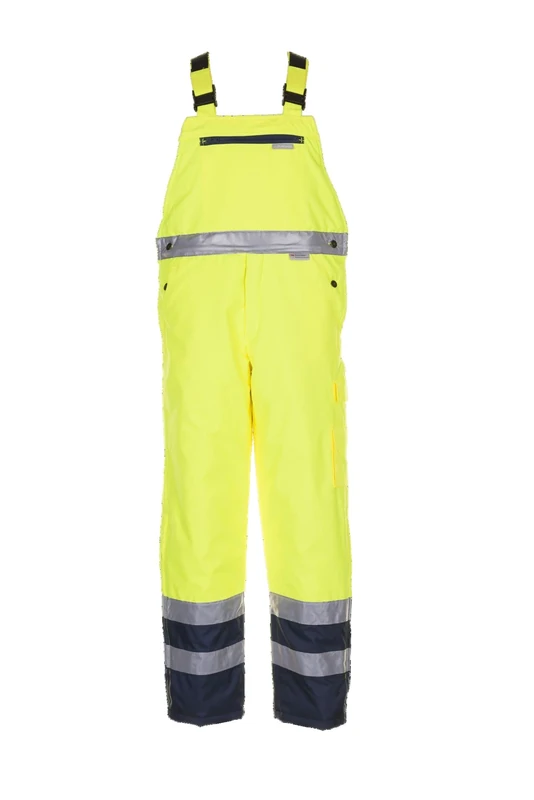 Planam 2087056 Size X-Large "High Visible" Winter-Dungarees - Yellow/Marine Blue