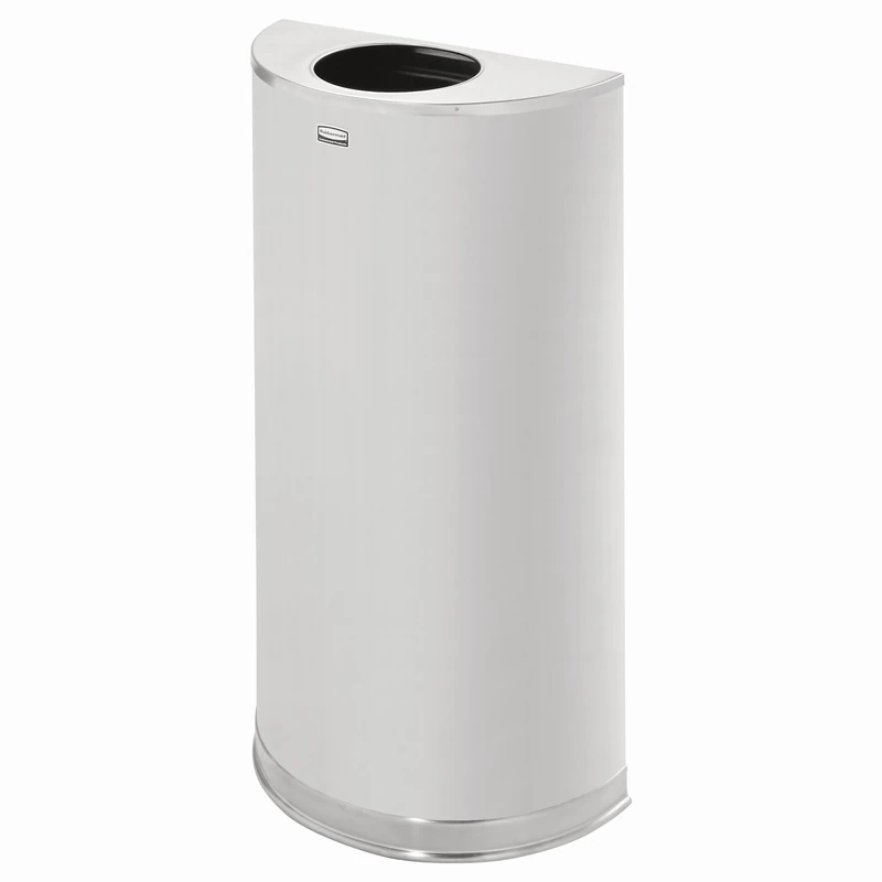 Rubbermaid Commercial Products Designer Half Round, Open Top With Plastic Liner 45 Litre Stainless Steel FGSO12SSSPL