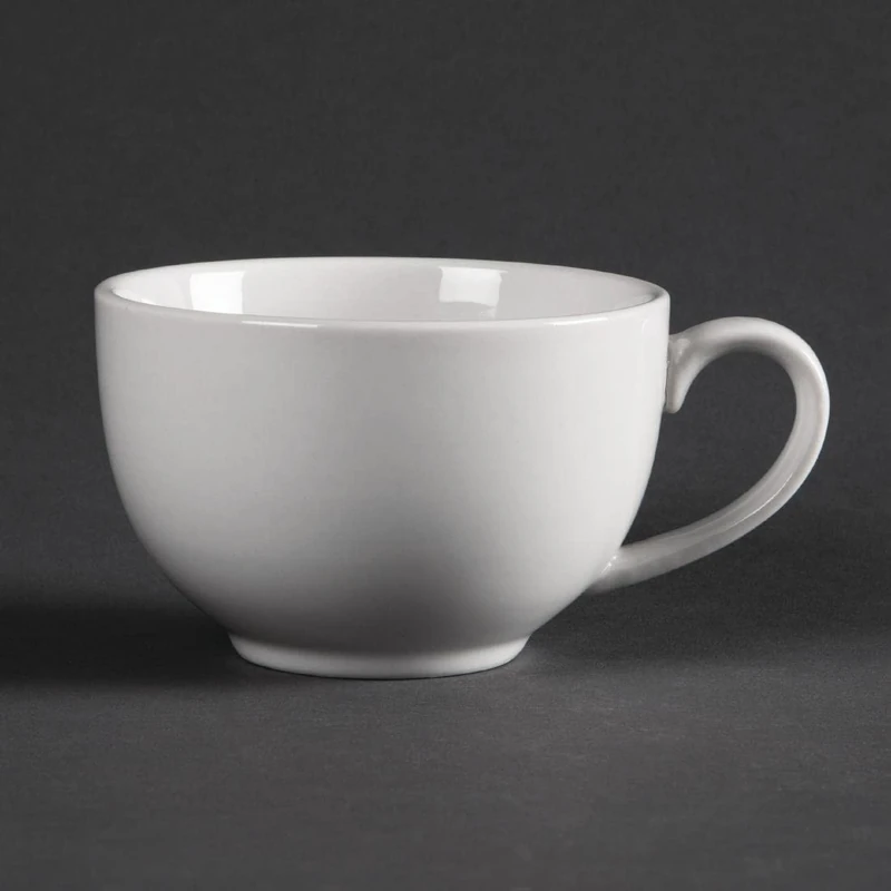 Olympia Whiteware Elegant Cups 230Ml 8Oz Coffee Espresso Milk Jugs 12pc