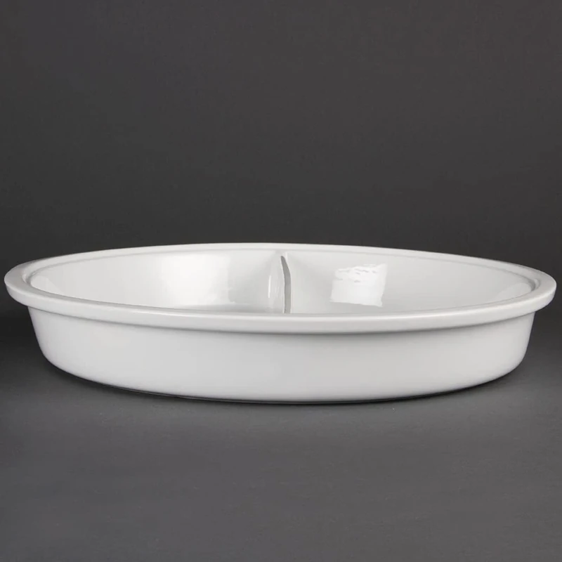 Olympia Divided Round Dish 35L 1231Oz 65X383mm Porcelain White - New Features