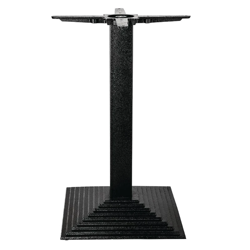 Bolero Cast Iron Step Square Table Base - Durable Design with Adjustable Feet - Perfect for Indoor & Outdoor Use In Restaurants, Homes or Cafes - 720mmx425mmx425mm - Image 1