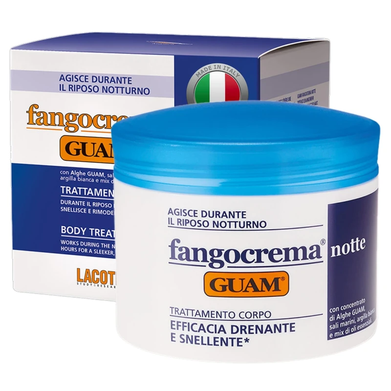 GUAM Anti Cellulite Mud Based Night Cream for Legs & Thighs, 500ml Overnight Body Treatment with Dead Sea Salt, Vitamin E & Seaweed for Smoother Looking, Firmer Feeling Skin Care by Morning