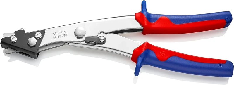 KNIPEX Sheet Metal Nibbler Nickel Plated with Multi-Component Handles 280 mm, 90 55 280