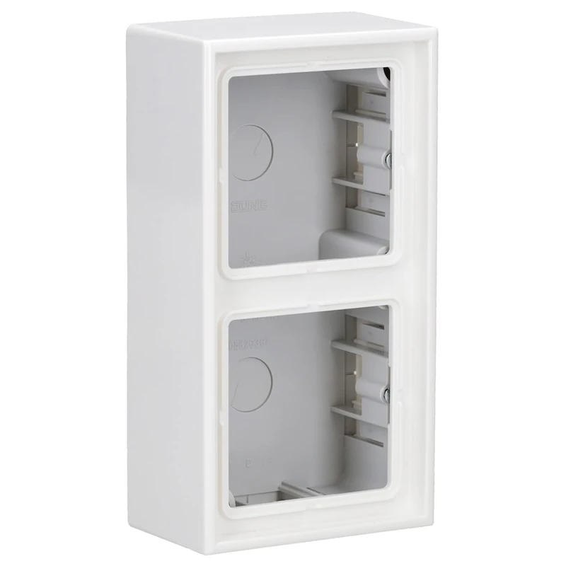Jung LS58 2AWW Surface-Mounted Socket Cover with Frame for 2 Sockets
