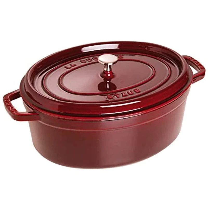 Staub Cast Iron Roaster/Cocotte, Oval 31 cm, 5.5 L, Grenadine