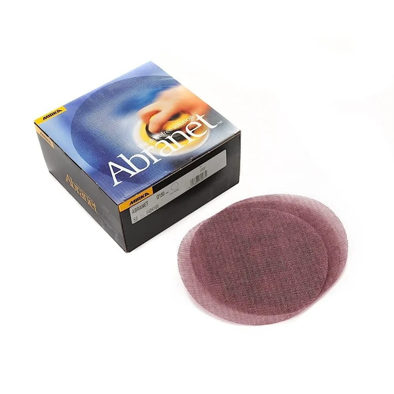 Mirka Abranet 9A-241-080 6 Inch 80 Grit Mesh Abrasive Dust Free Sanding Box of 50 Discs, Light Gray