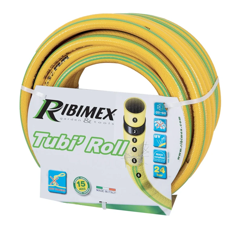 Ribimex PRTA50J15 Tubiroll, Diameter 15/50 m, Yellow, 21 x 38 x 38 cm