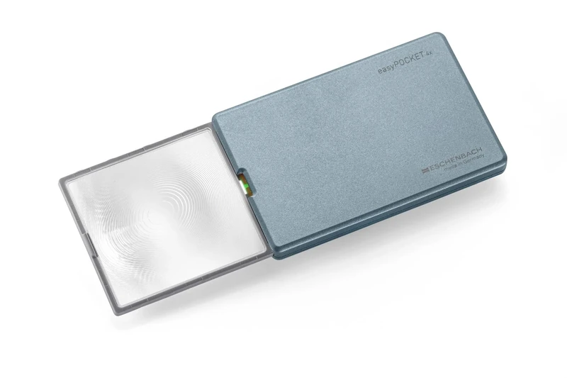 Eschenbach Optik 1521-22 Eschenbach 152122 Hand Magnifier with LED Lighting Magnification Factor: 4 x Lens Size: (L x W) 86 m, 5.5 cm, Silver Blue