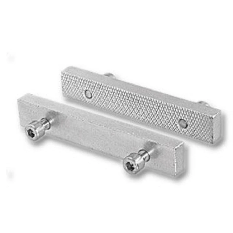 Heuer 116160 Jaws/Interchangeable Jaws, Hardened Steel, Zinc Plated – Wend and Changeable, Ribbed Smooth on One Side, The Other Side/Suitable for Vice 160 mm - Image 1