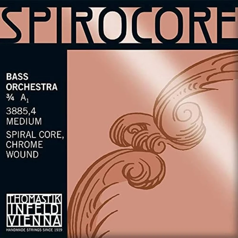 Thomastik single string for double bass 3/4 Spirocore - A-string spiral core, chrome wound, orchestral tuning, soft