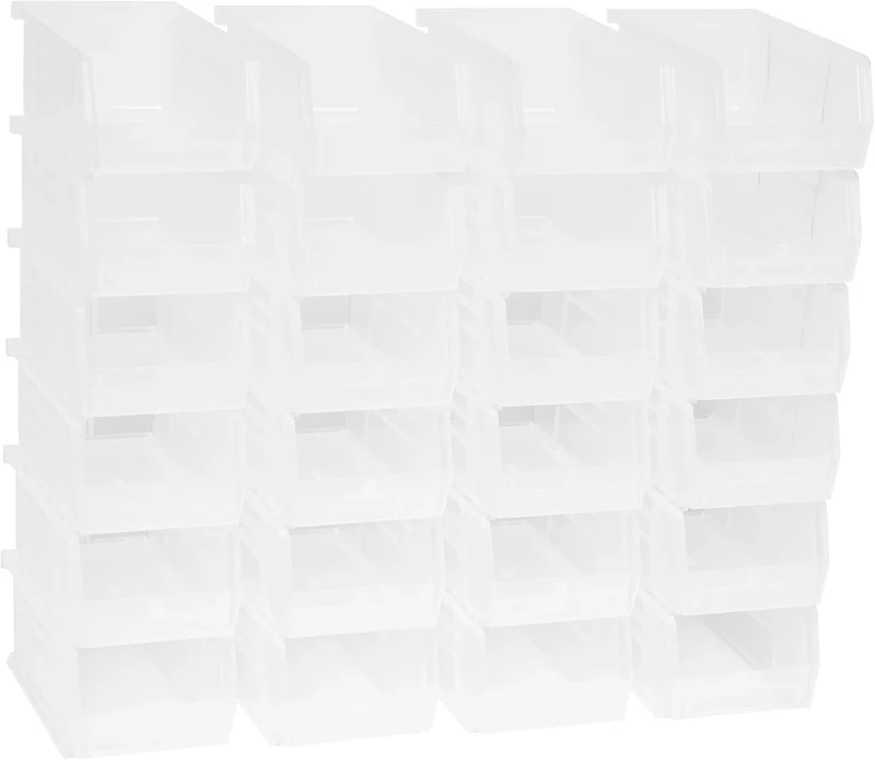 Akro-Mils 30220 Plastic Storage Stacking AkroBin, 7-Inch by 4-Inch by 3-Inch, Clear, Case of 24