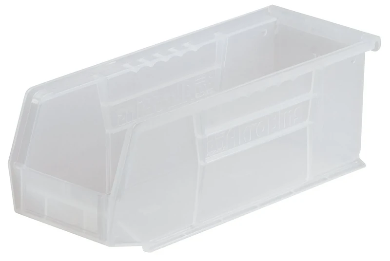 Akro-Mils 30224 AkroBins Plastic Storage Bins, Space-Saving Stackable Bins for Garage, Pantry, Craft Organization, 27.94 cm L x 10.16 cm W x 10.16 cm H, Clear, 12-Pack