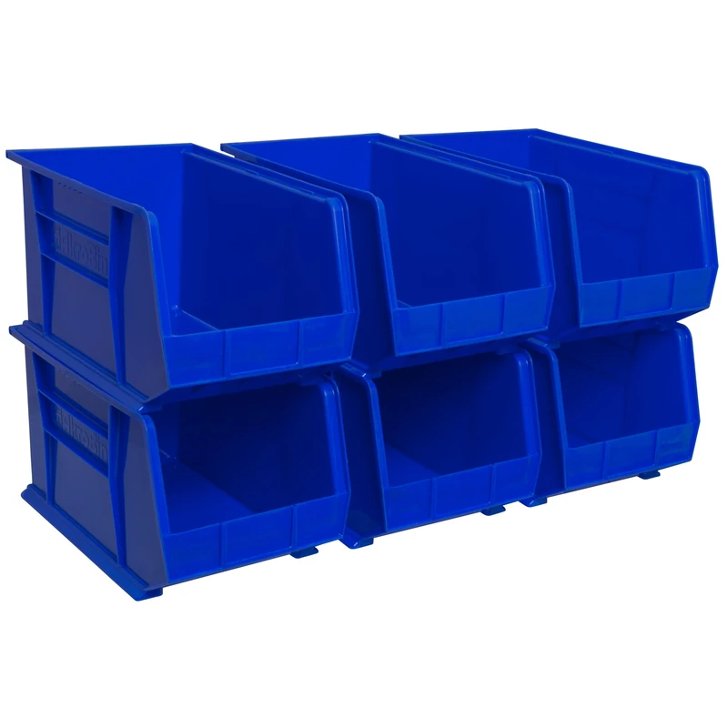 Akro-Mils 30260 Plastic Storage Stacking Hanging Akro Bin, 18-Inch by 11-Inch by 10-Inch, Blue, Case of 6