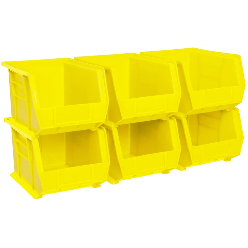Akro-Mils 30239 Plastic Storage Stacking Hanging Akro Bin, 11-Inch by 8-Inch by 7-Inch, Yellow, Case of 6