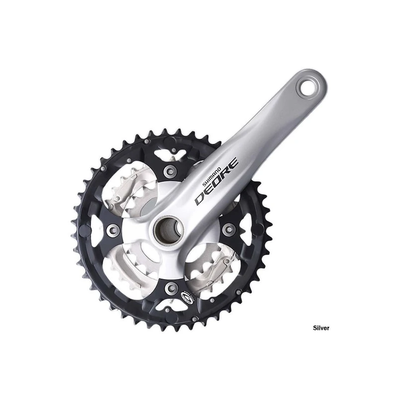 SHIMANO Deore FC-M590E 2 Piece Design Chain Set - Black, 48/36/26 Teeth/Large