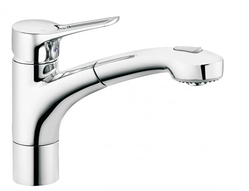 Kludi 39 941 05 62 Chrome MX DN 15 Kitchen Sink Tap with Pull-Out Spout - Grey