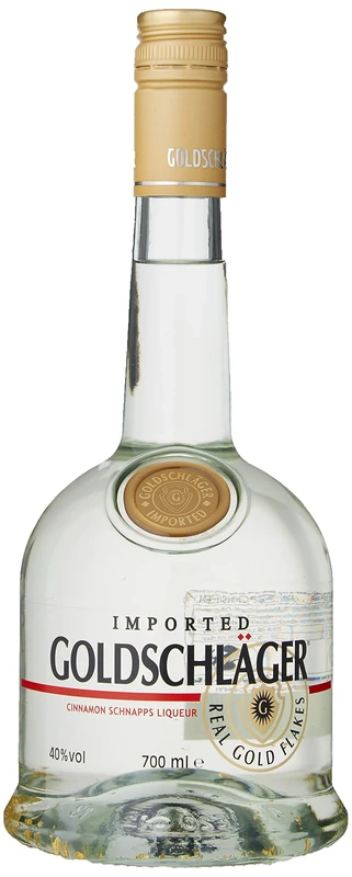 Goldschläger Cinnamon Schnapps Liqueur, 70 cl, 43.5% ABV, Cinnamon Flavoured Schnapps, with Real Gold Flakes, Intense, Spicy and Warm Liqueur, Ideal Neat or in Cocktails, Gift Idea