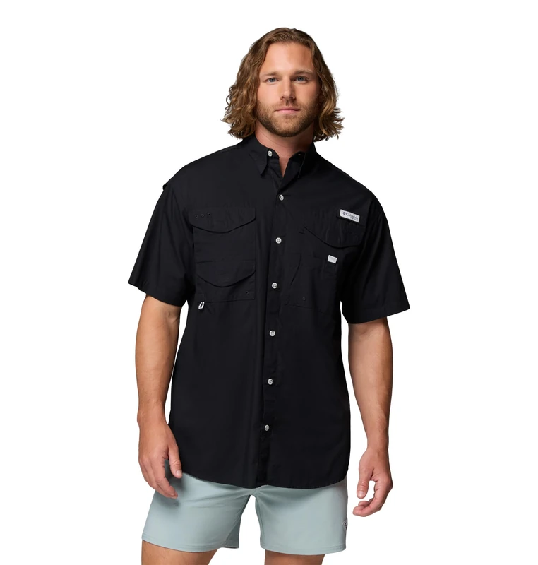 Columbia Men's Big and Tall PFG Bonehead Short Sleeve Shirt - Black 4X - Big