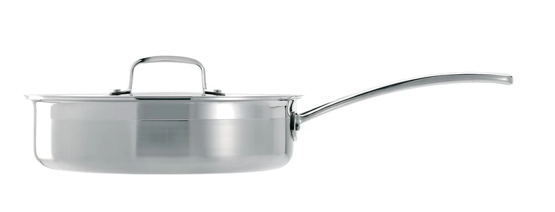 LE CREUSET 3-Ply Stainless Steel Sauté pan with Lid, 24 x 6.5 cm, 96202124001000