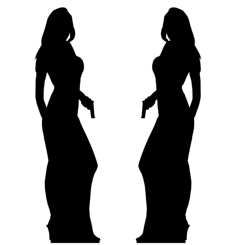 Star Cutouts Cut Out of A Secret Agent Girl (Pack of 2),Black