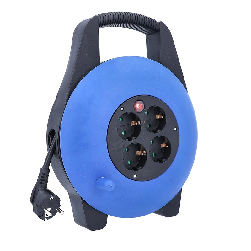 AS – Schwabe Cable Box Mini Reel Speaker Cable, 15 m, IP20 Indoor, 16 A, 16095