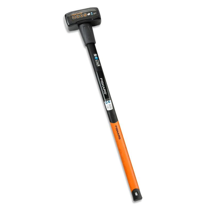 Fiskars Sledge Hammer XXL, 5 kg, With Shock Protection, Carbon Steel Head/Three-material Handle with Fibreglass Core, Black/Orange, 1001618