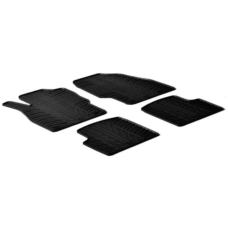 Gledring Rubber car mats set LHD compatible with Opel Corsa D 2006-2014 (T profile 4-pieces + mounting clips)