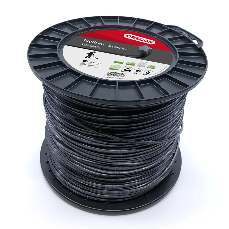 Oregon Star Shaped 3mm Strimmer Line with Aluminium Particles, Tackles Long Grass, Weeds & Thick Vegetation, Professional Heavy Duty Strimmer Wire, Fits Most Standard Models, 3.0 mm x 240 m (104886E)