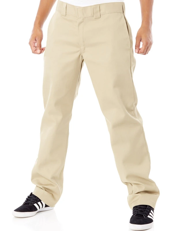Dickies Men's Straight Work Slim Trousers, Green - Khaki - 34W / 30L