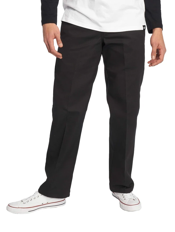 Dickies Men's Straight Work Slim Trousers, Black - 34W x 32L